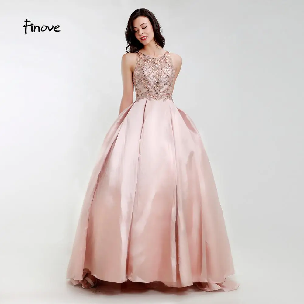 Finove Роскошные платья цвета шампань для выпускного вечера 2020 Robe de soiree с О образным