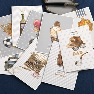 Винтажные открытки на день отца, бумажные поздравительные открытки на день рождения для мужчин, подарочные открытки на день рождения