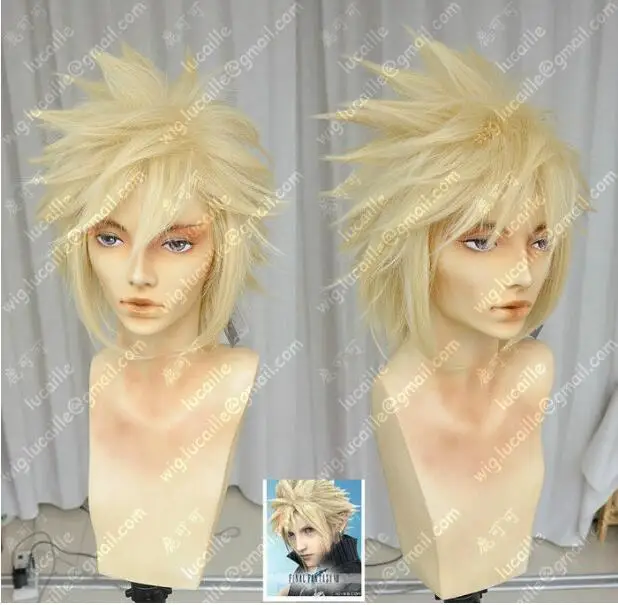 Парик Final Fantasy 7 облачное облако бледно золотой косплей парик бесплатная