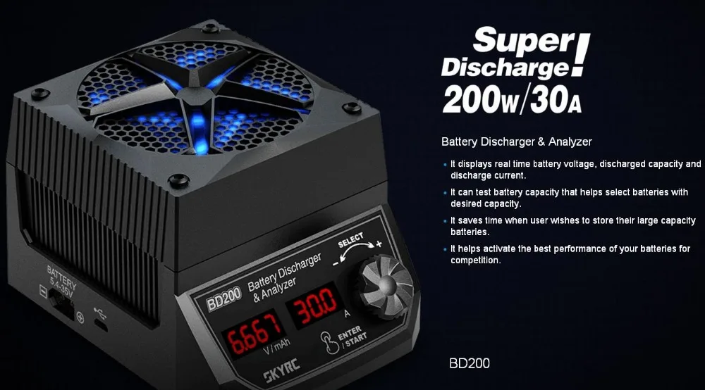 SKYRC BD200 разрядник батареи и анализатор для RC LiPo Тестер нагрузки батареи Постоянная мощность Постоянный ток Емкость Тестер