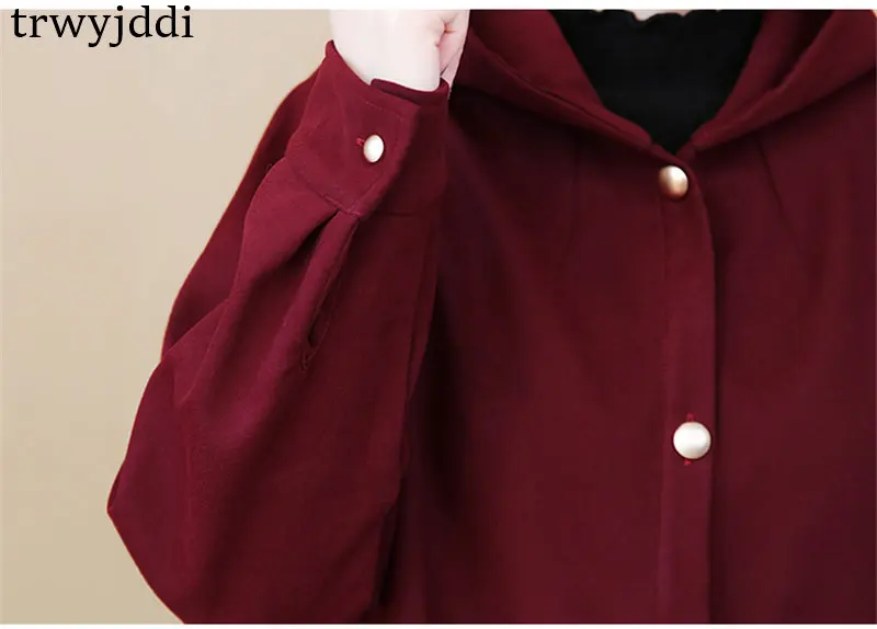 

2021 New Fashion Autumn Winter Long Trench Coat Large Size Women's Plus Velvet Thick Warm Windbreaker Outerwear N377