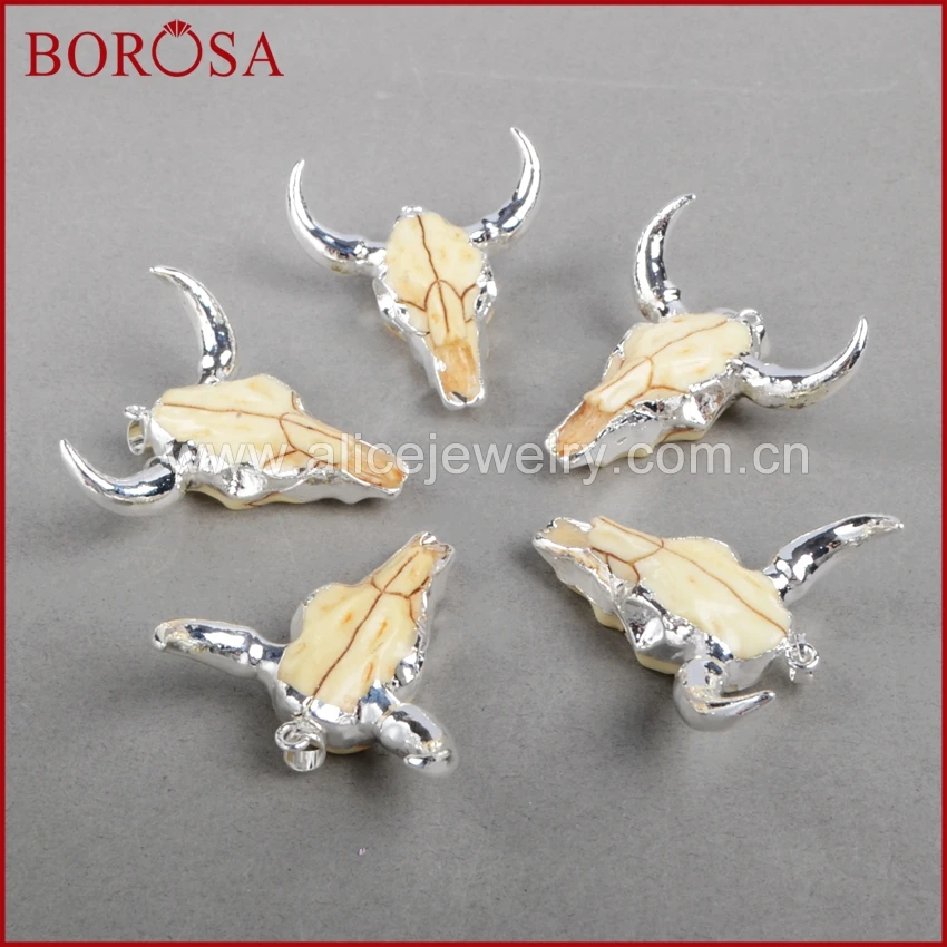 BOROSA дизайн 5 шт./лот Longhorn Смола Рог Подвески крупного рогатого скота Булл с