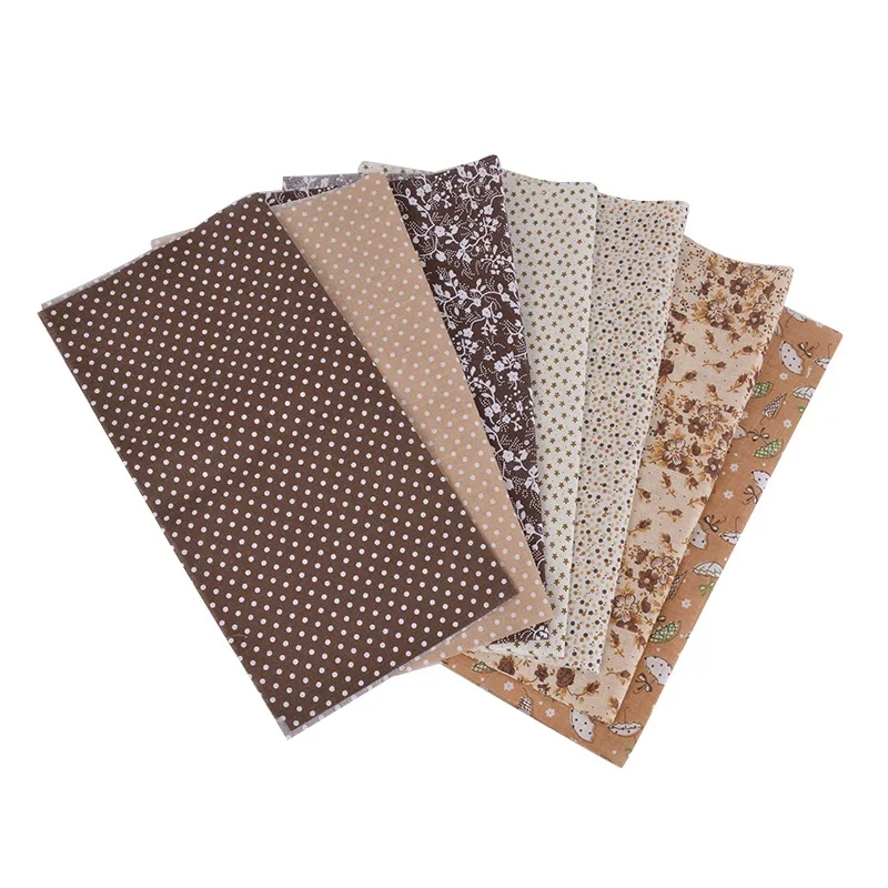 7PCs C 6/7/8 шт. 25x25 см, хлопковая ткань для вышивки швейная детская одежда куклы Сделай Сам Лоскутная Ткань С Цветочным Рисунком Ткани, цветные ткани ремесла - Цвет: 7PCs C