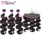 Волосы Tinashe, малазийские пряди волос с застежкой, человеческие волосы без повреждений, фронтальные волосы с пряди, пучки волнистых пучков с фронтальной застежкой
