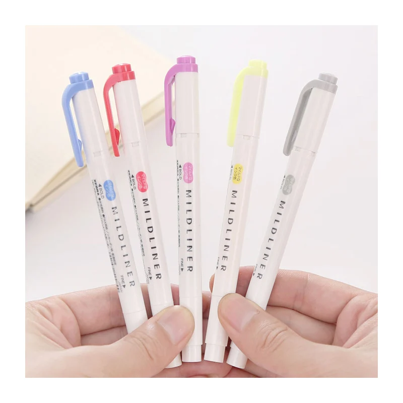 Маркеры двусторонние в японском стиле 5 шт./компл. | Канцтовары для офиса и дома