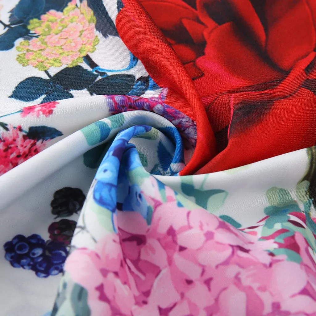 Женское пляжное платье без рукавов с цветочным принтом винтажное Короткое мини в