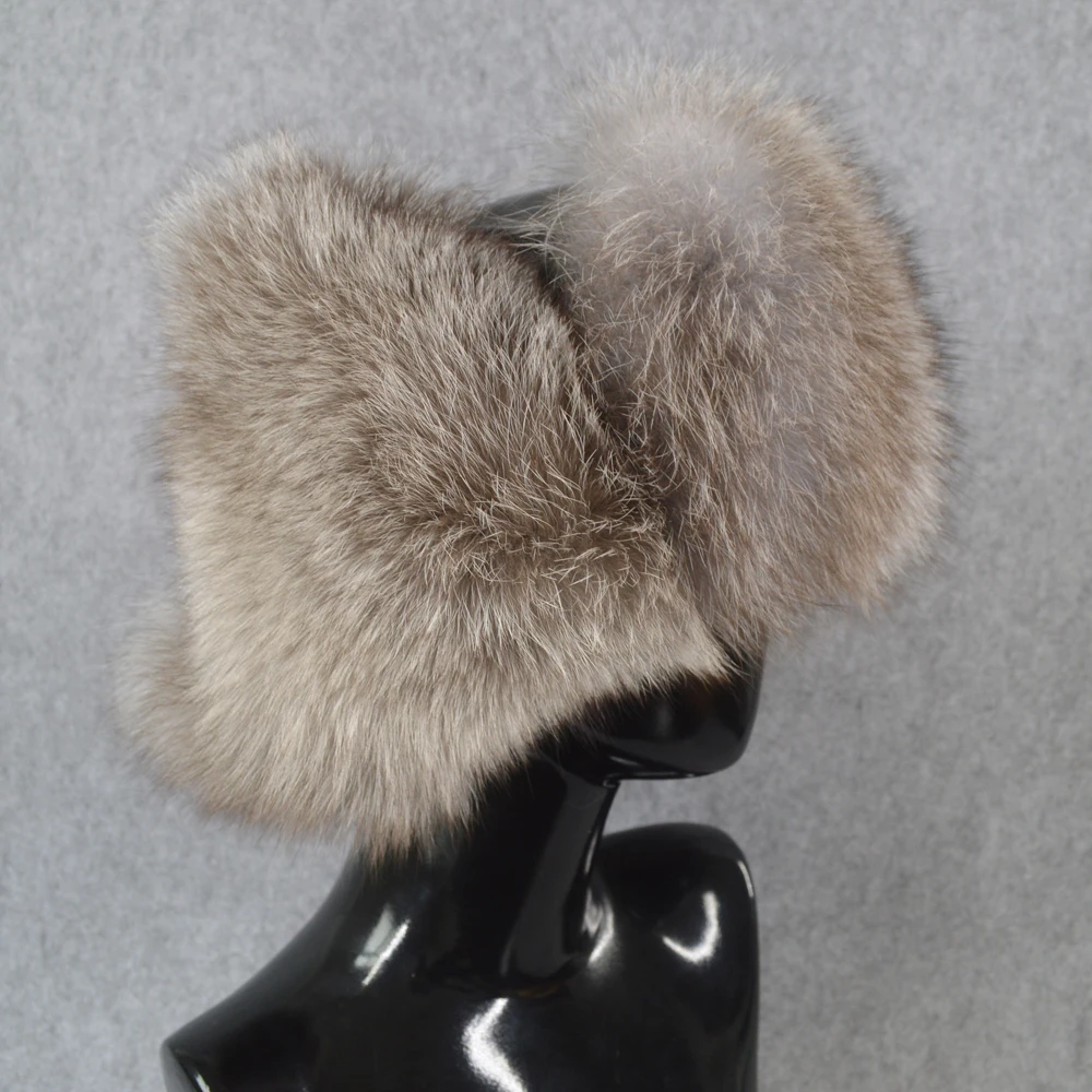 Новинка 2020 зимняя шапка ушанка из натурального Лисьего меха женская енота