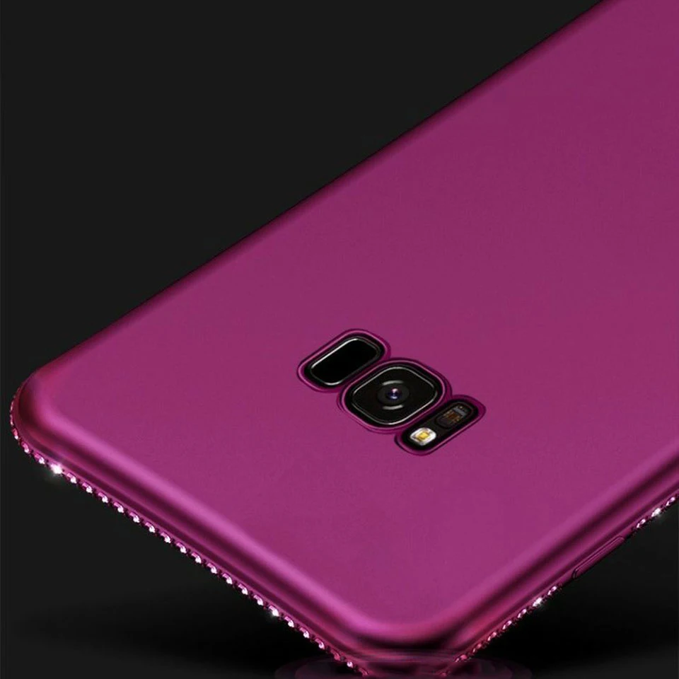 Алмазный Блестящий Бампер ТПУ чехол для Samsung Galaxy S8 S9 Plus S7 Edge Note 9 A6 A8 J4 J6 2018 A3 A5 A7 2016