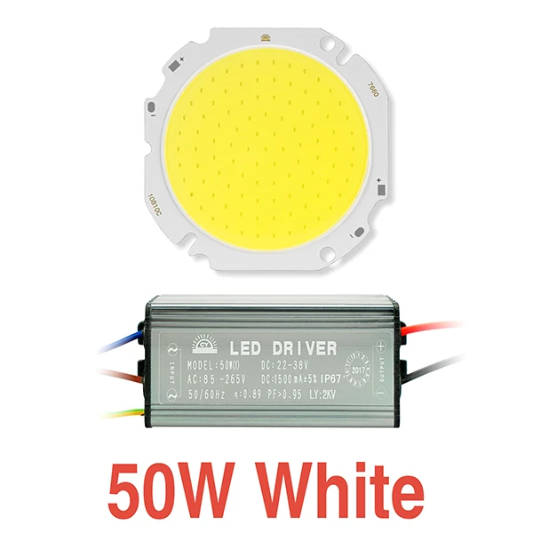 50W Cold White 1 комплект светодиодный COB Чип+ драйвер 30 Вт 50 Вт лампа высокой яркости вход 30-34 в DIY для наружного прожектора светильник Точечный светильник Холодный белый Теплый белый - Испускаемый цвет: 50W Cold White