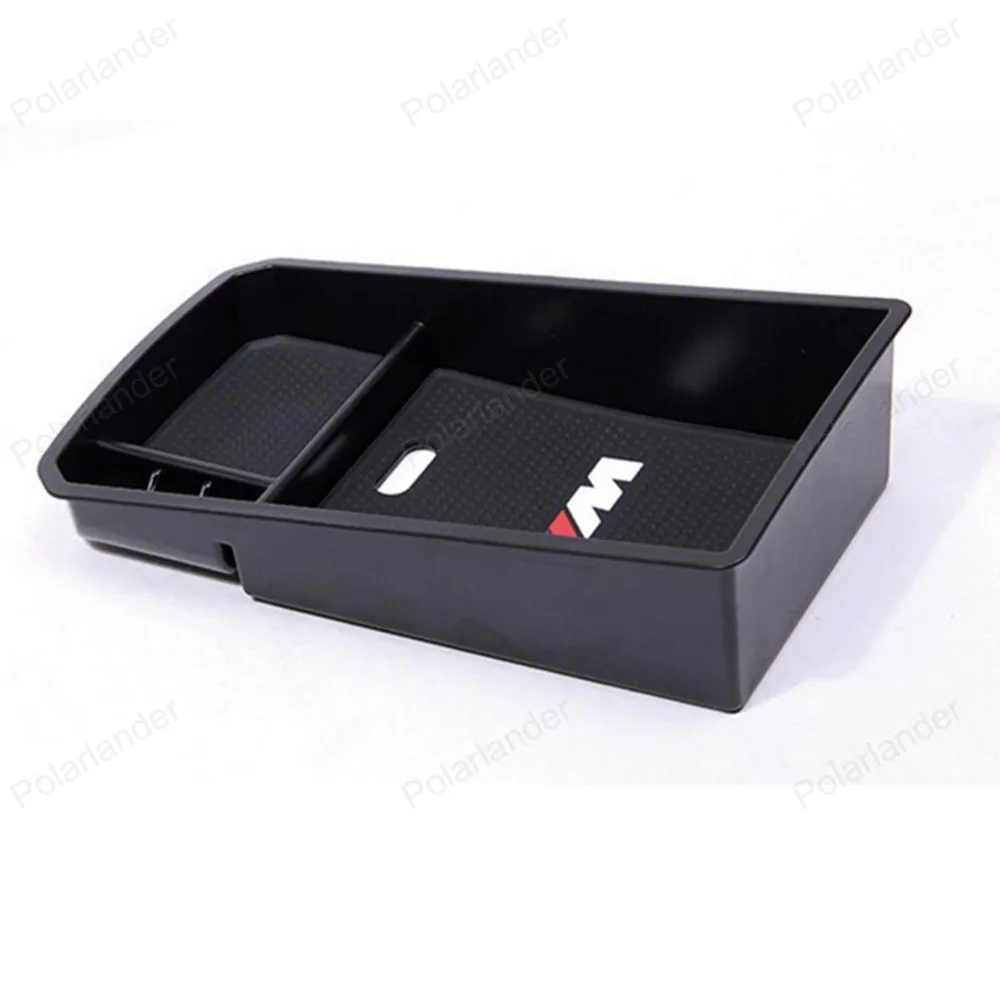 

For BMW F26 X3 X4 2014 2015 Black Car Center Console Armrest Storage box Coin phone Holder Organizer Tray With Rubber Mat