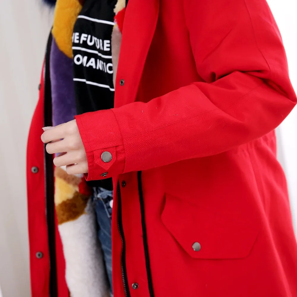 

New fur coat pure natural wool warm liner long section to overcome coat pure furcoat
