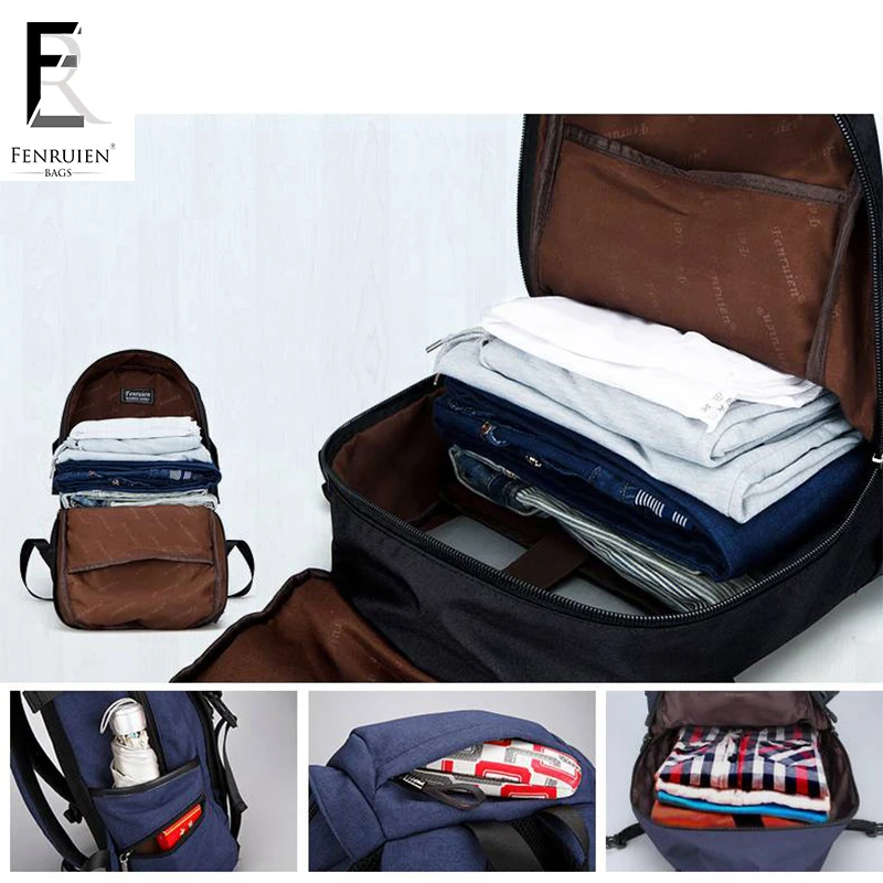 FRN 15 дюймов рюкзак для ноутбука мужские повседневные сумки многофункциональный