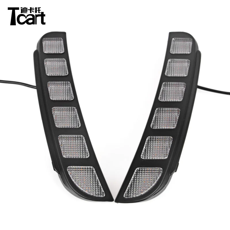 

Tcart 2Pcs/set 100% Waterproof LED DRL Daytime Running Lights Turning Signal Lamps For Ford car Explorer 2016 2017