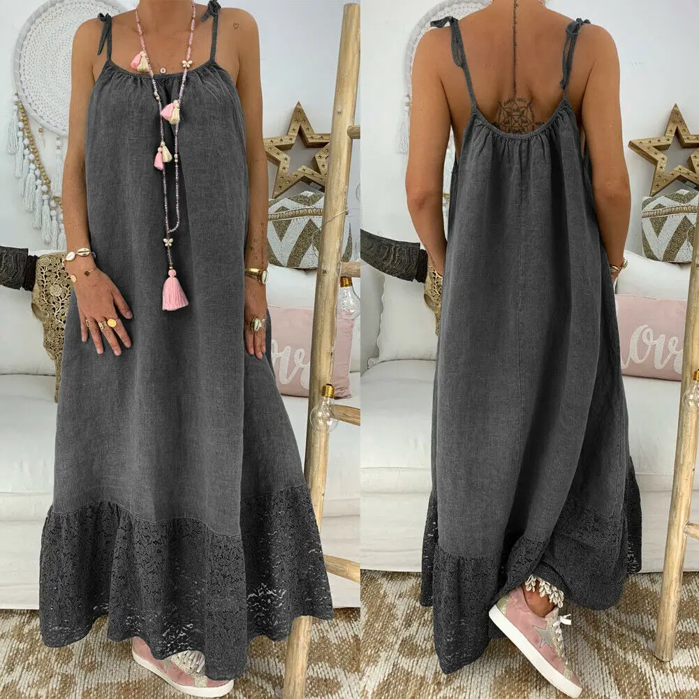 Женское богемное летнее пляжное платье вечернее свободное макси для отдыха