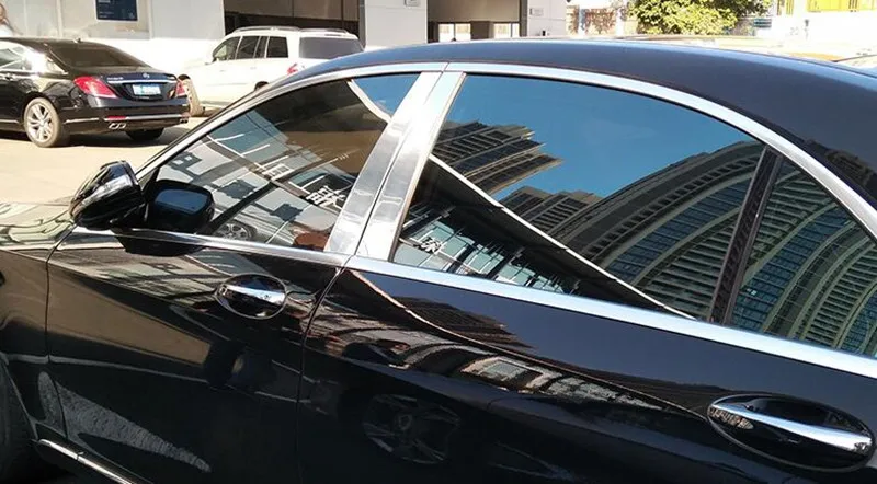 Автомобильный Стайлинг, оконная панель B, декоративная наклейка для Mercedes Benz S Class W222 320 400, внешние аксессуары