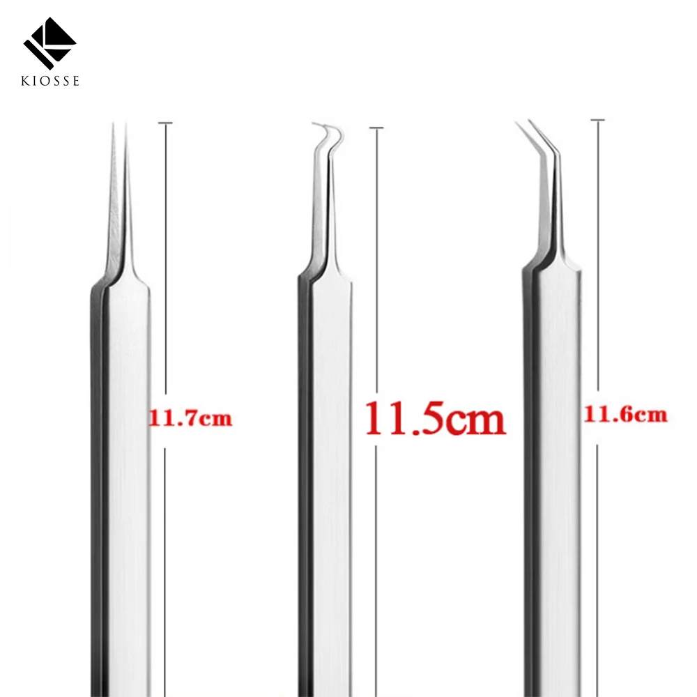 Новые игольчатый Пинцет для прыщей черная голова цыпок острым изгиб Gib голову