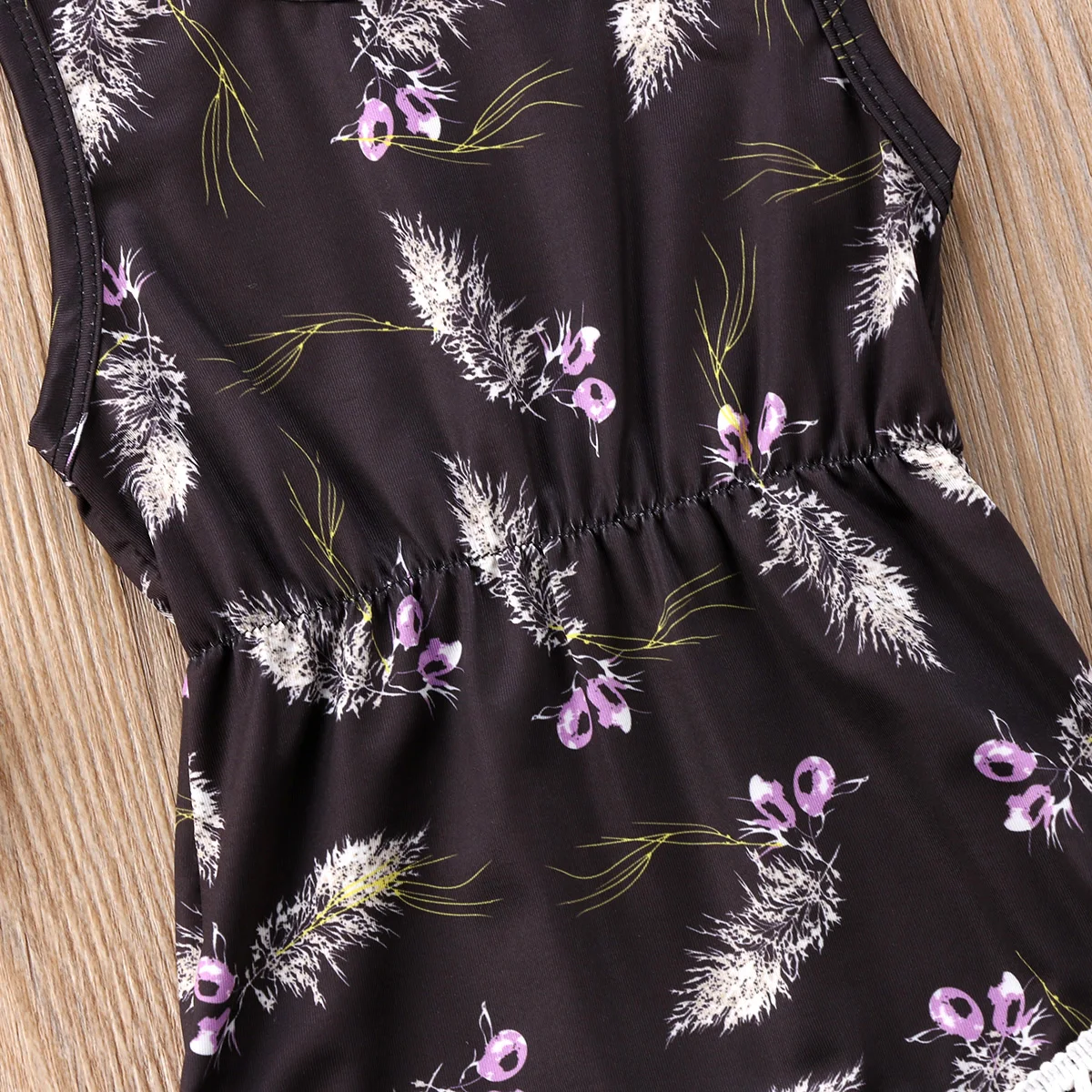 2018 Новинка для новорожденных маленьких девочек цветочный комбинезон повязки