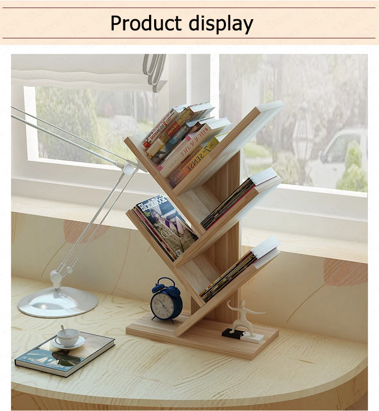 A Creative 3/ 5 Shelf Tree Shaped Bookcase Book Rack Storage Organizer for Records& Books Display Storage Rack 50kg Bearing