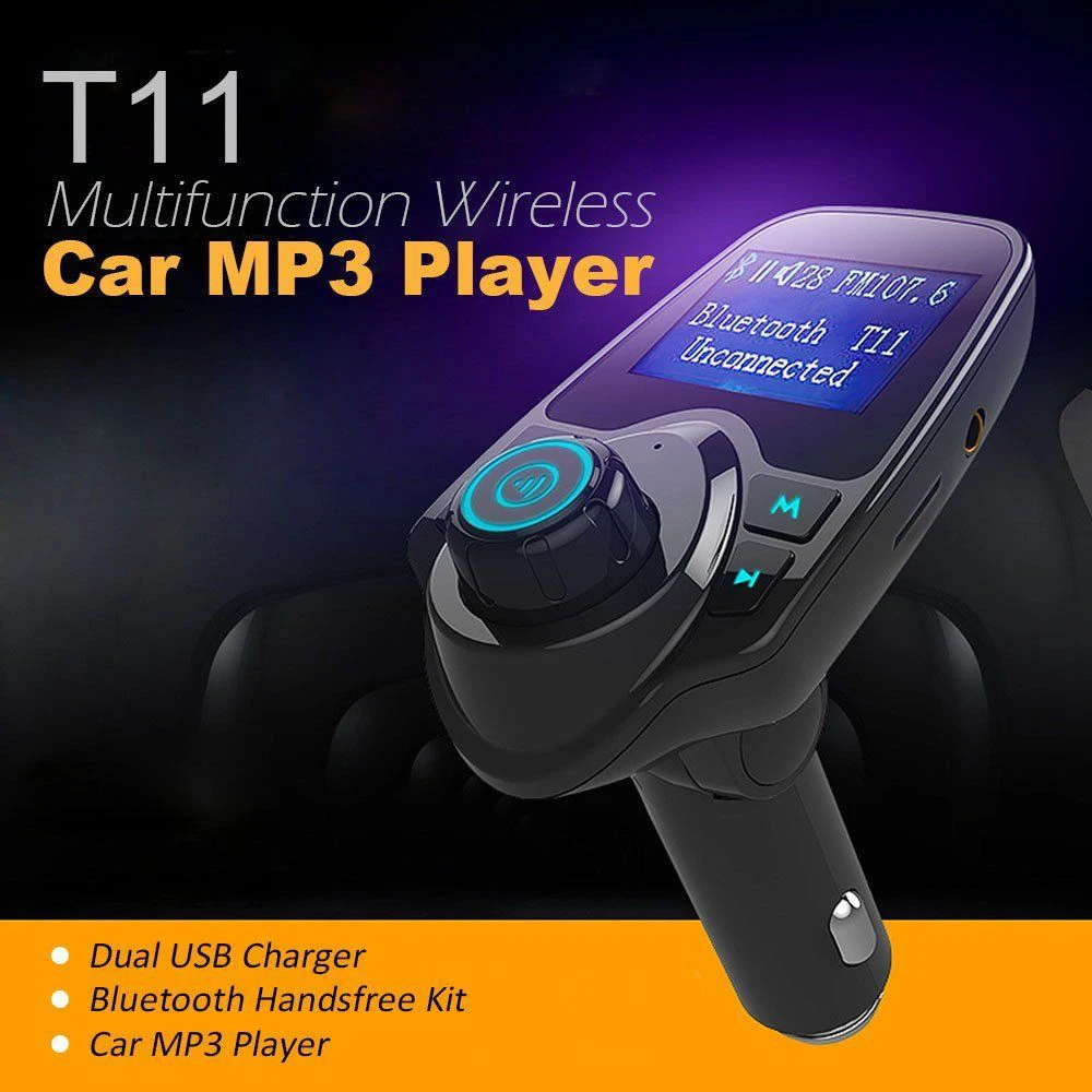 Автомобильный MP3 плеер T11 FM передатчик беспроводной Bluetooth радиоадаптер зарядное