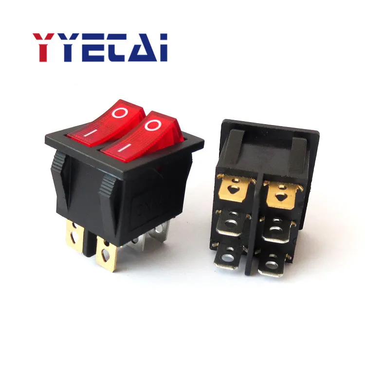 

YongYeTai KCD3 Double Row Rocker Switch Red 250V15A free shipping