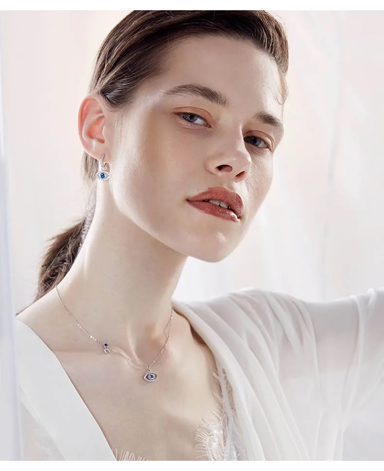 KALETINE Evil Eye падение серьги 925 Sterlng Серебряный Модные украшения милый синий камень заявление серьги для Для женщин аксессуары