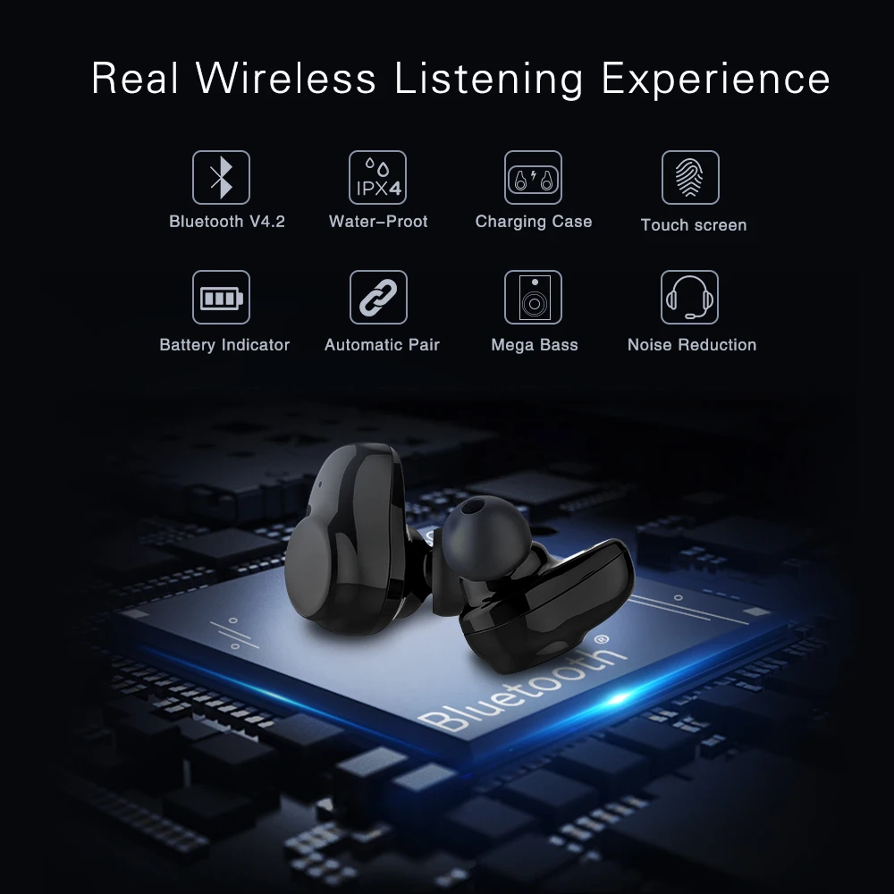 Bluetooth touch Управление Hi-Fi наушники с микрофоном Langsdom X7 СПЦ Беспроводной стерео