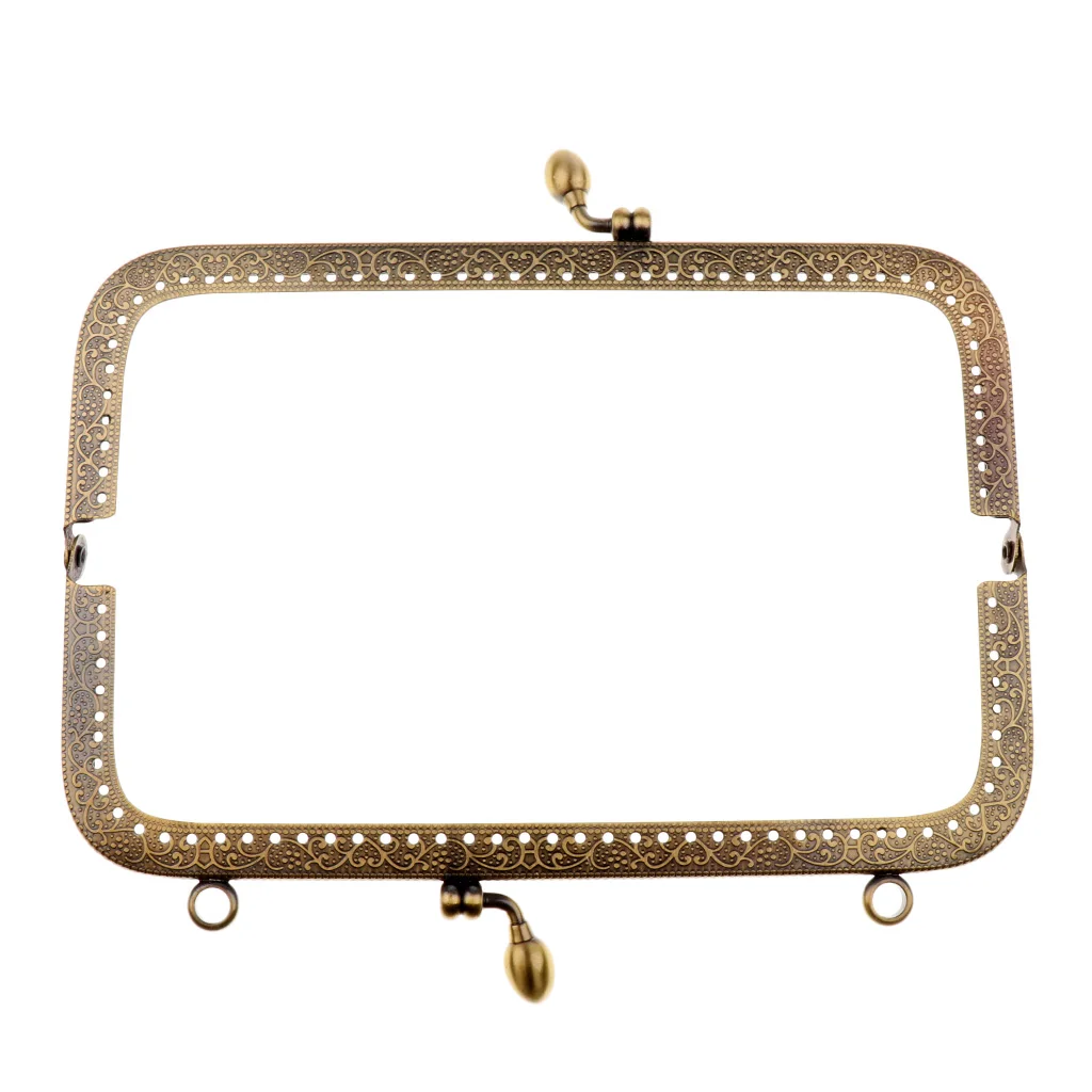 2xMetal Purse Frame Clutch Bag Kiss Clasp Rectangle Lock DIY Craft Handmade | Дом и сад