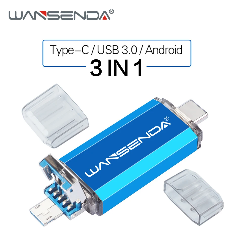 Новый флеш накопитель WANSENDA USB OTG 3 в 1 0 & Type C Micro Флешка 32 Гб 64 128 ГБ 256 512 U диск|USB