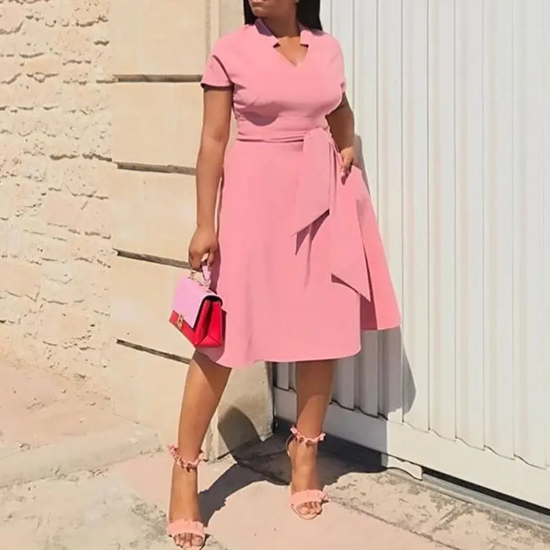 Розовые милые Африканские модные размера плюс вечерние элегантные летние