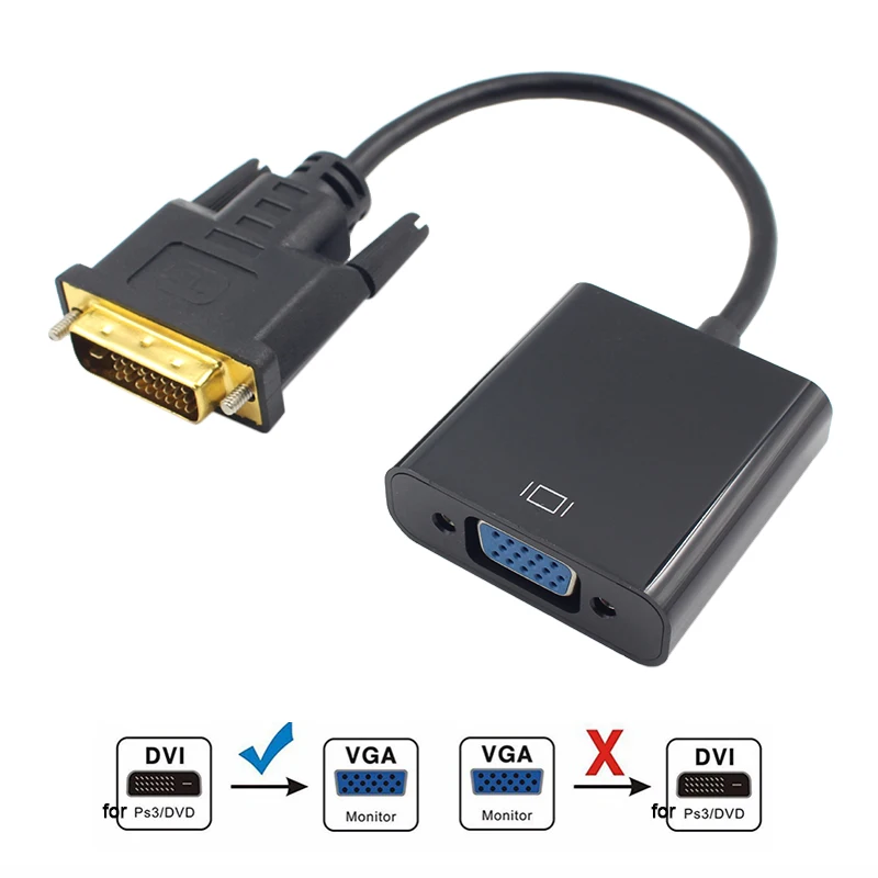 Kebidu 1080P HDMI DVI Мужской к VGA Женский видео конвертер адаптер 24 + 1 Pin 25 DVI-D кабель с