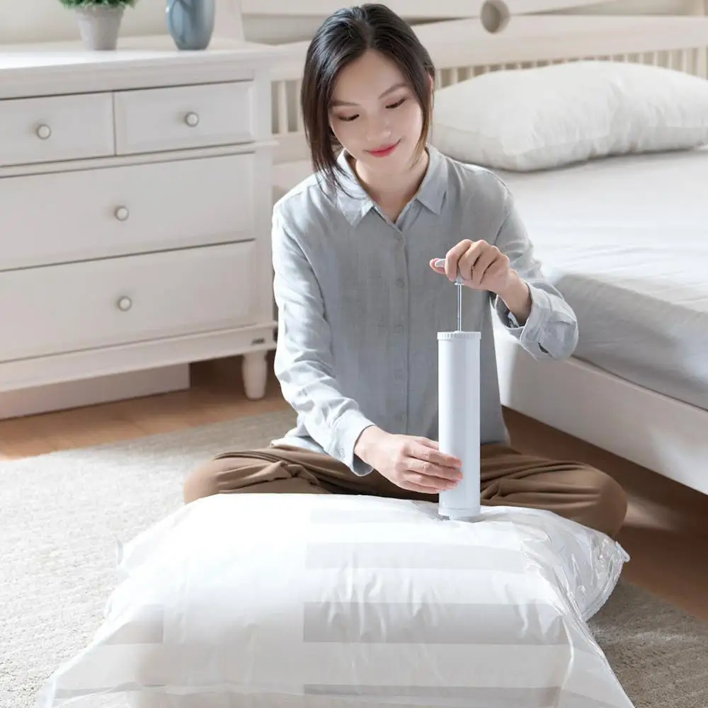 11pcs New Youpin Smart Vacuum Bag Folding Scan QR Code Storage Sealed Clothes Compression Organizer With Hand Air Pump | Электроника