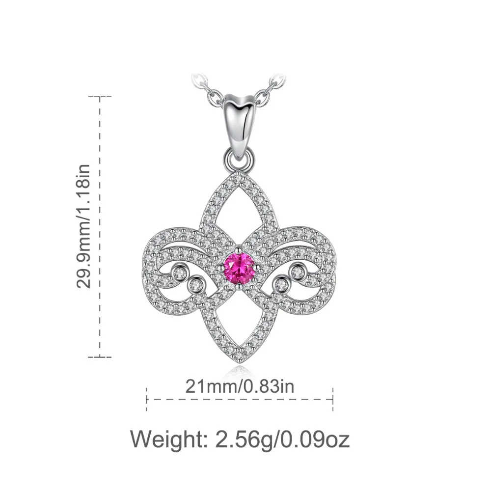 Angel Caller Genuine 925 Sterling Silver Iris Flower Crystal CZ Necklaces Pendants for Women Fashion Necklace Fine Jewelry | Украшения и