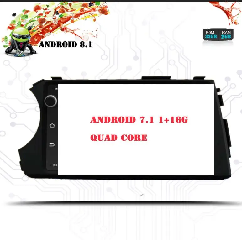 Android 7.1 1G 16G 4G SIM LTE Android 8,1 Восьмиядерный автомобильный dvd gps плеер для ssangyong Kyron Actyon с Wifi BT Радио 2 Гб ram 1024*600 автомобильный ПК экран - Цвет: Android 7.1 1G 16G