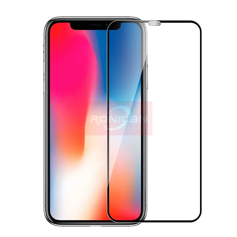 Black Полное покрытие закаленное стекло на iPhone XR 11 Pro MAX Защита экрана для iPhone X XR 3D изогнутые края Защитное стекло для экрана пленка - Цвет: Black