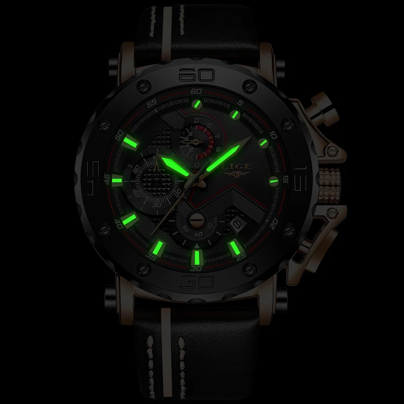 LIGE New Men Watches Top Brand Luxury Male Automatic Date Waterproof Sport Watch Leather Military Quartz Wrist Relojes | Наручные часы