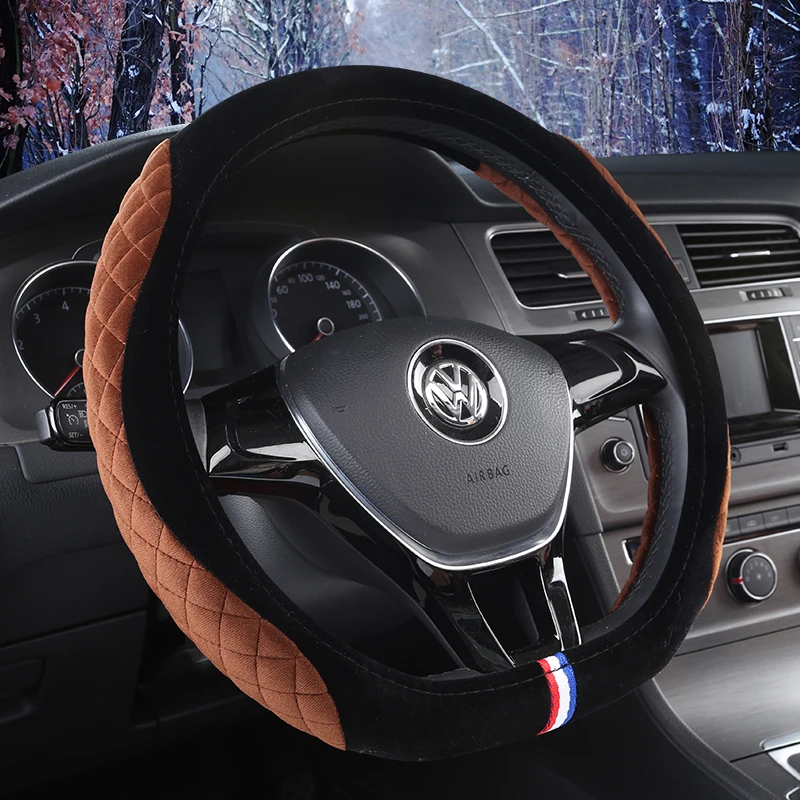Чехол рулевого колеса автомобиля D форма для VW GOLF 7 2015 POLO JATTA Passat Tiguan Nissan Qashqai J11 X trail