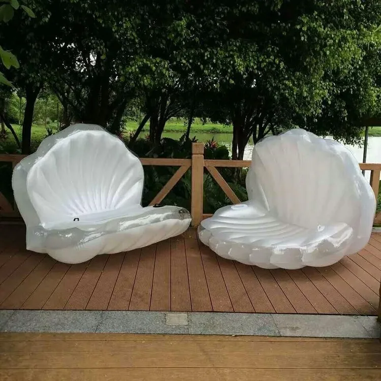 

170cm Giant Inflatable Shell Pool Float New Design 2019 Summer Water Air Bed Lounger Clamshell With Pearl Seashell Scallop Board