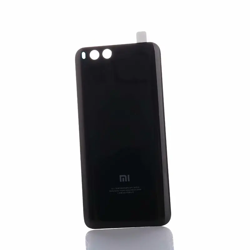 Черный Mi 6 Корпус для Xiaomi mi 6 Xiao mi 6 стеклянная задняя крышка батарейного отсека Запасные части для мобильного телефона чехол - Цвет: Черный
