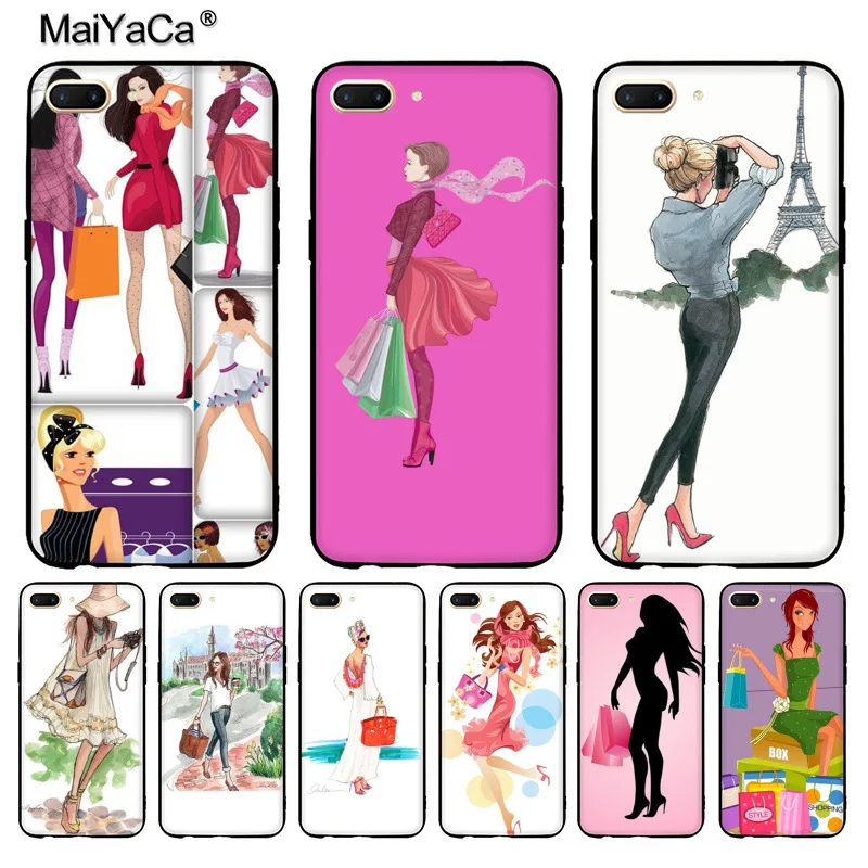 MaiYaCa Beautiful summer Love Dress Shopping travel Girl Phone Case for OPPO R9s R11 R9 R15 casefor vivo X9sPLUS X20plus case | Мобильные