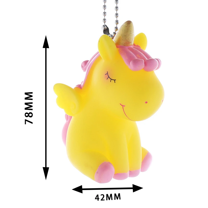 Милый резиновый брелок с единорогом kawaii красочный для ключей фигурка единорога