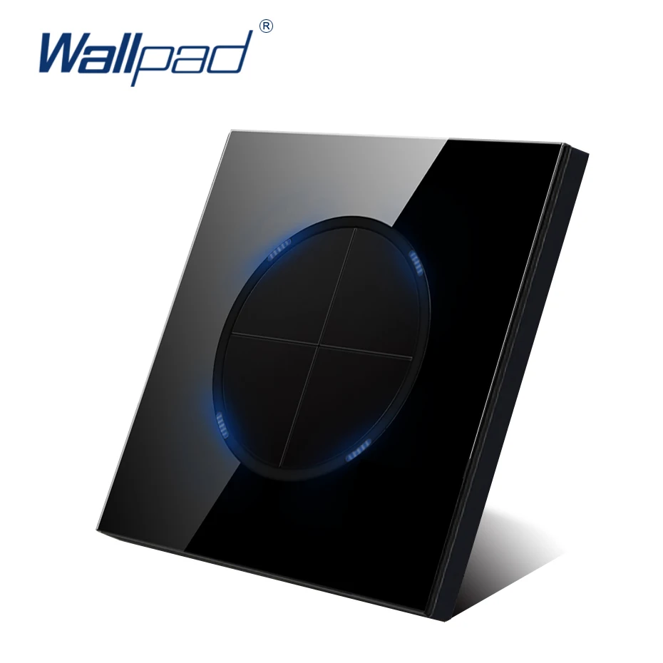 Wallpad New Arrival 4 Gang 1 Way Random Click Push Button Wall Light Switch With LED Indicator Crystal Glass Panel 16A