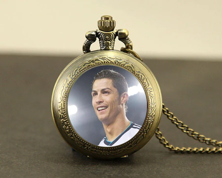 Вентиляторы часы ожерелье 1 шт./лот футбол футболист карманные кулон кварцевые