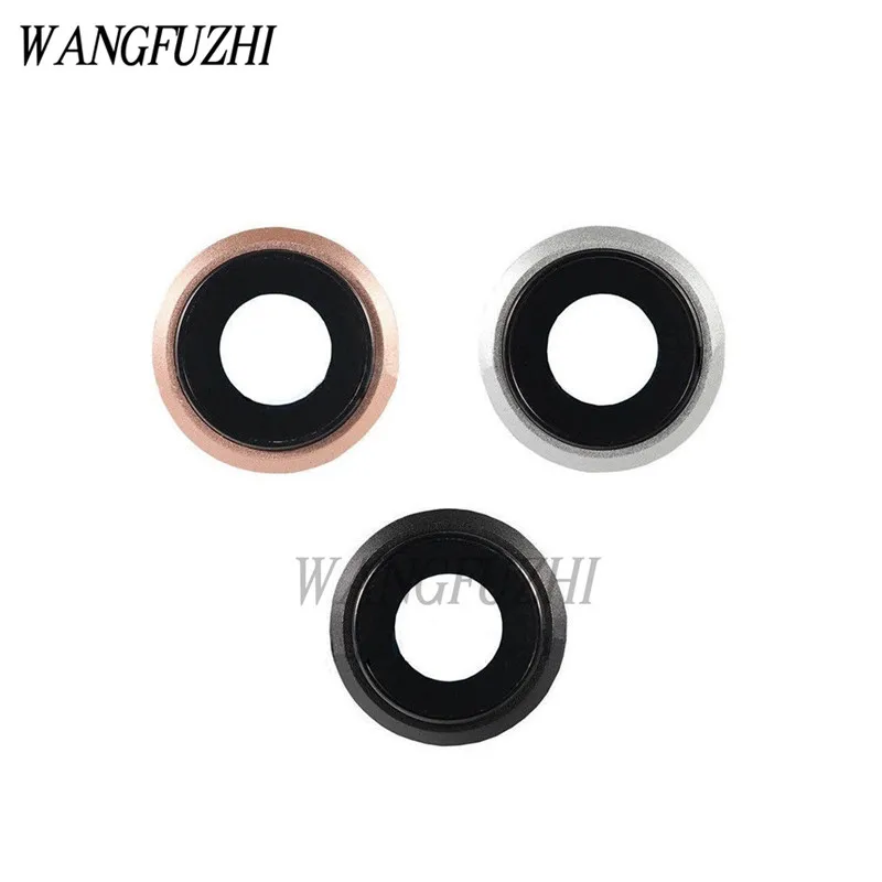 

WANGFUZHI for iPhone 8 Original Back Rear Sapphire Crystal Camera Glass Lens with Metal Frame Replacement Part