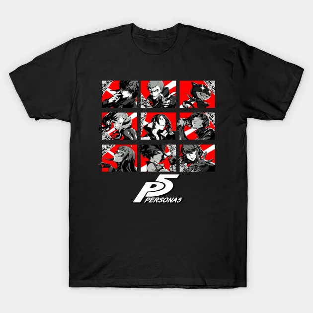 Мужская футболка с коротким рукавом Persona 5 Phantom воров Футболка женская