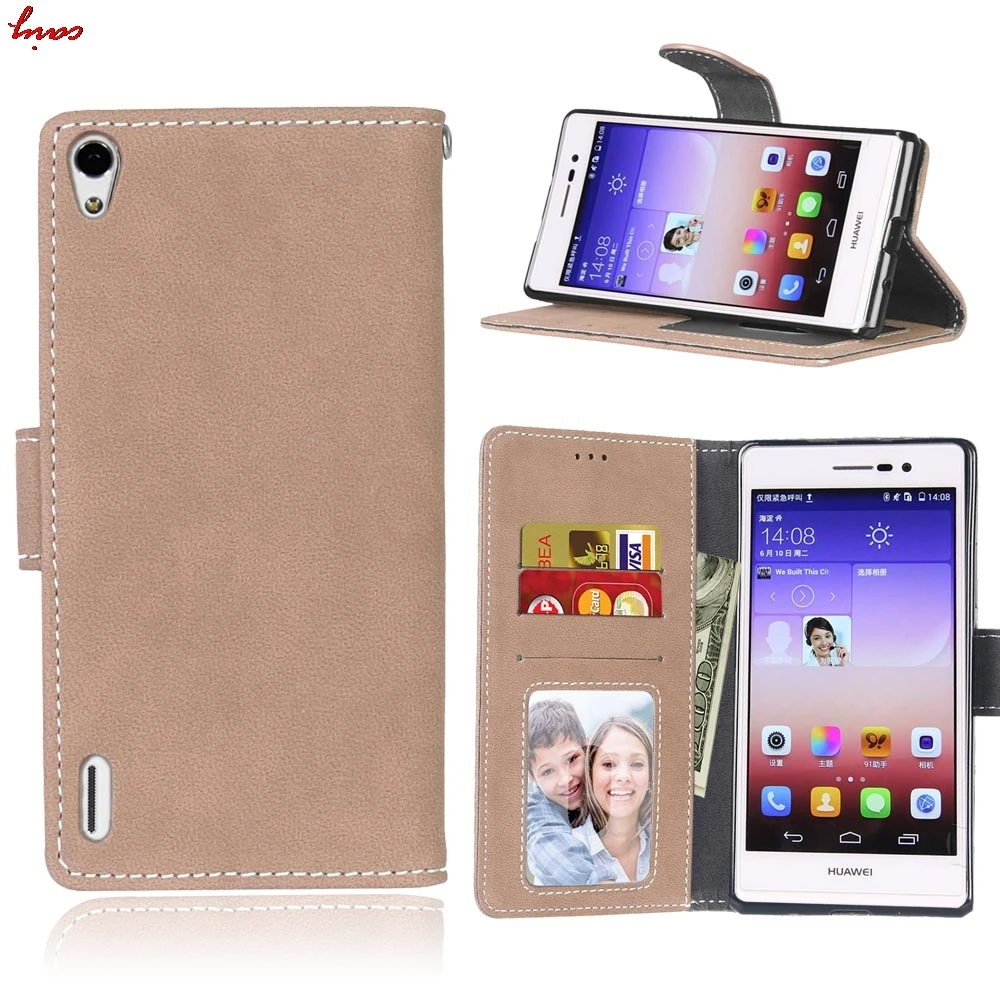 Тонкий Матовый кожаный чехол для huawei Ascend P7 LTE P7-L10 чехол для телефона для Coque huawei P7 P 7 huawei P7 откидной Чехол с отделениями для карт <