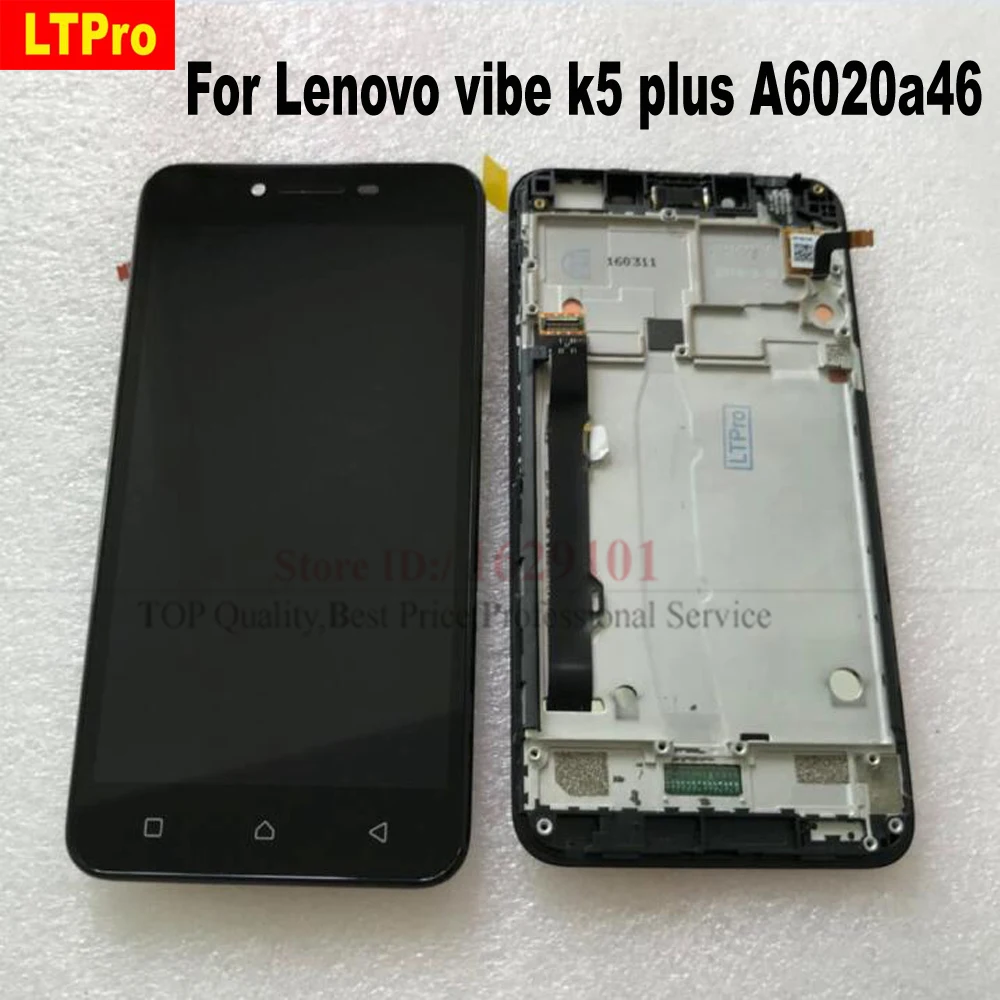 

LTPro High Quality Tested Black LCD Display Touch Digitizer Screen Assembly with frame For Lenovo K5 Plus A6020A46 Phone parts