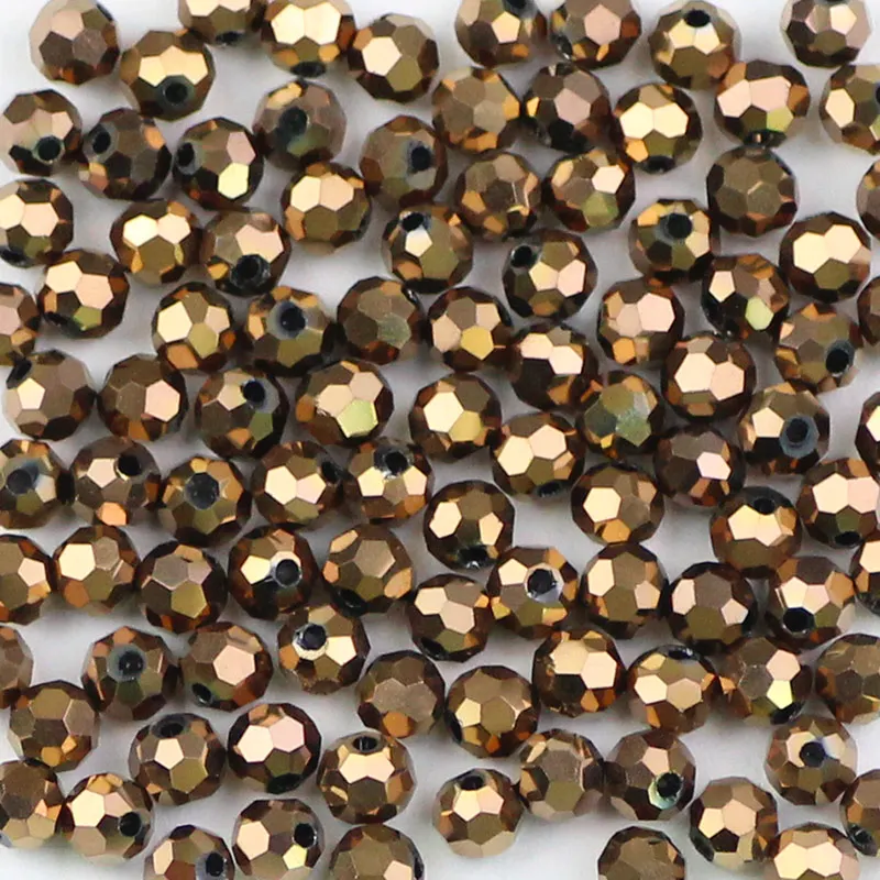 Copper WLYeeS 4 мм граненые шарики Австрийские футбольные хрустальные бусины 100 шт для рукоделия жемчуг с отверстием свободные граненые стеклянные бусины - Цвет: Copper
