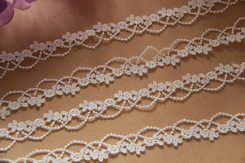 Вышитая кружевная отделка из белого водородного молочного шелка украшение для
