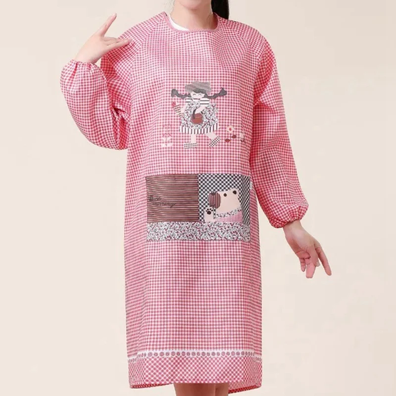Girl and bear-2 26 цветов фартук для дома все включено анти-обрастание пальто супермаркет фруктовый магазин специальный магазин рекламный подарок флорист Портер Овера - Цвет: Girl and bear-2
