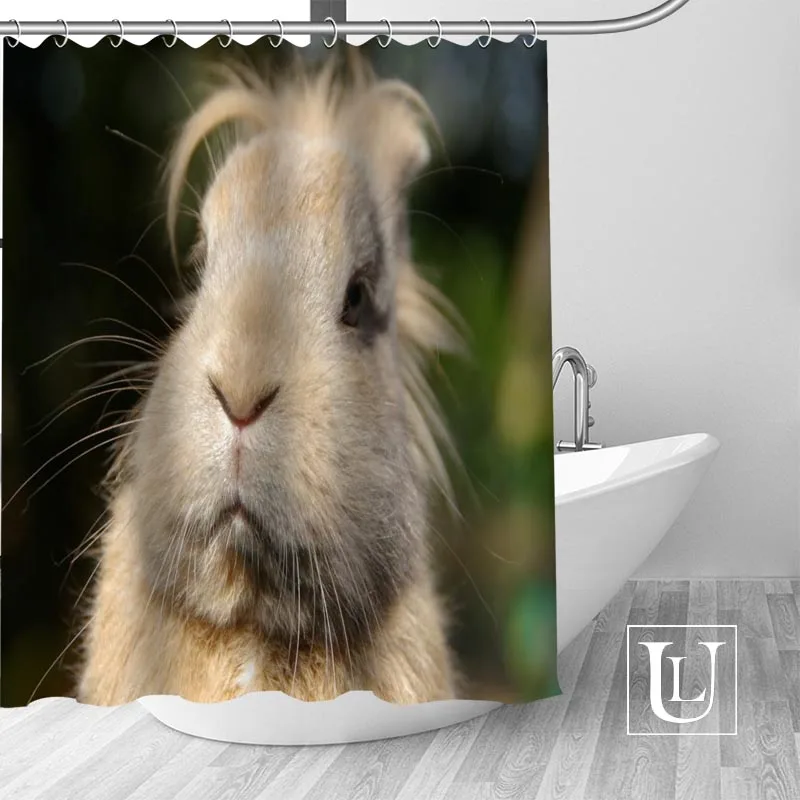 

Custom Kiss Rabbit Curtain Fabric Modern Shower Curtain bathroom beautiful Curtains Bath decor Polyester Cloth Waterproof